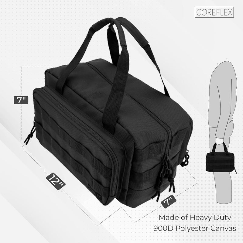 COREFLEX 12-Inch Heavy Duty Tool Bag, Tactical, Gear, Range, EDC,Tool Bag for cars, Multi-Purpose Work Bag for Mechanics,Electrician,Carpenters,Builders,Plumbers 12" X 7" X 7" (Black) - Image 2
